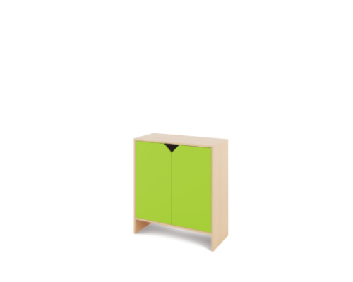 Storage Unit L with shelves + doors - Green