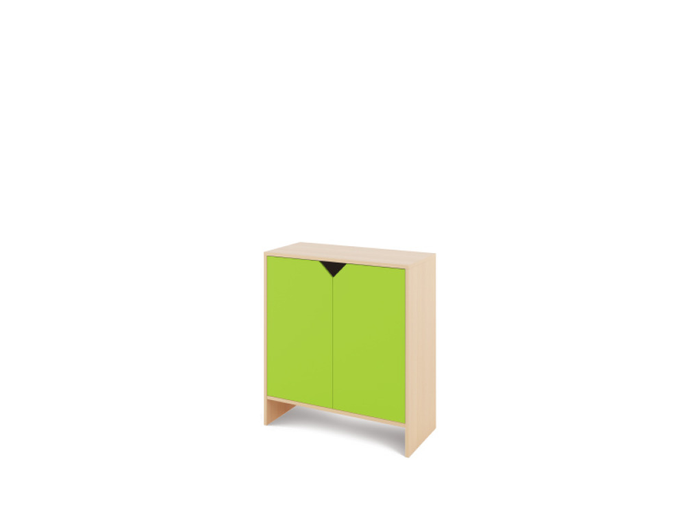 Storage Unit L with shelves + doors - Green