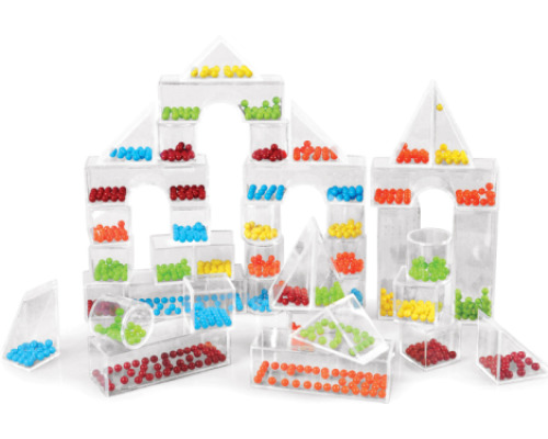 Transparent blocks with beads