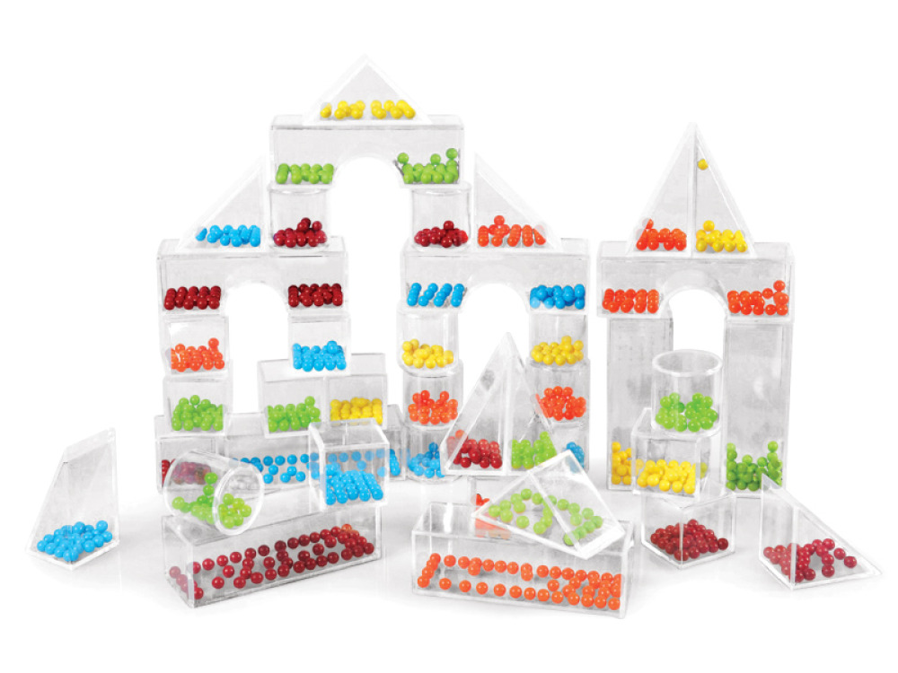 Transparent blocks with beads