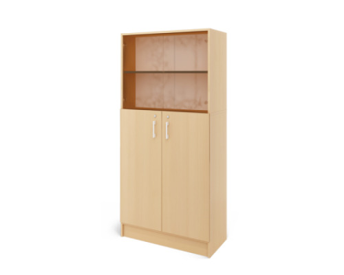 Prima features Unit with a wooden doors and a glass doors birch