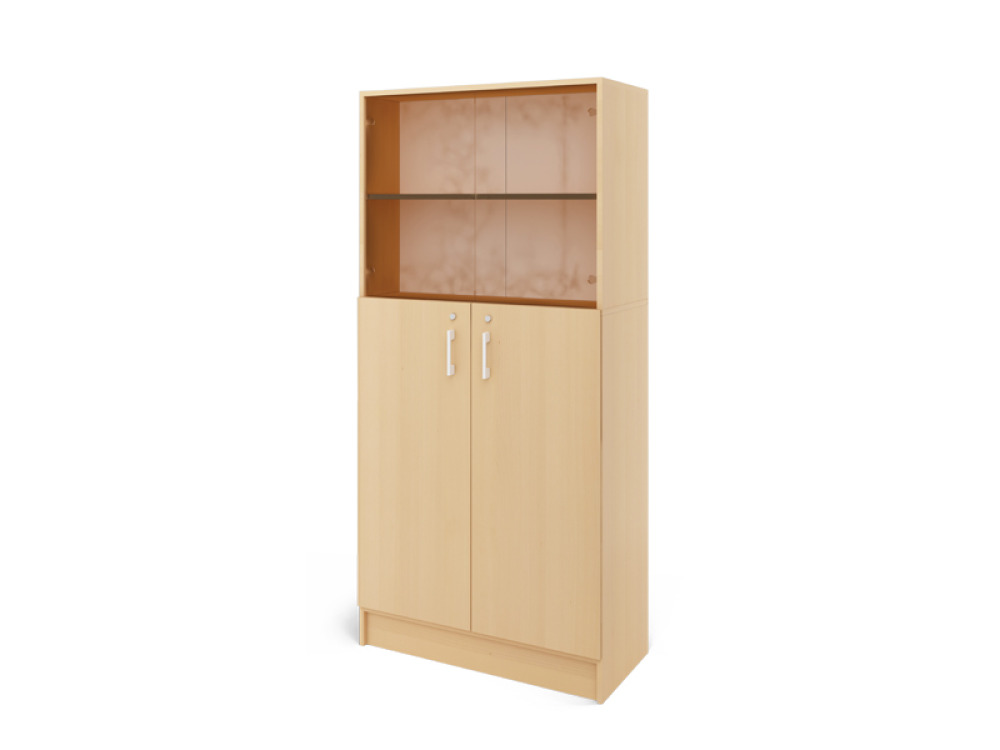 Prima features Unit with a wooden doors and a glass doors birch