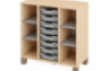 Cabinet with shelves and 8 containers. Grey. Fresh Collection