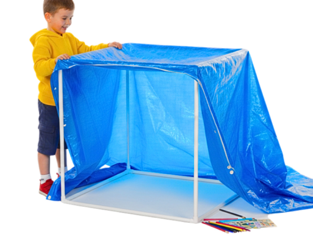 White Plastic Den Frame – Sensory Den Making Play for Indoor & Outdoor – 1m x 1m