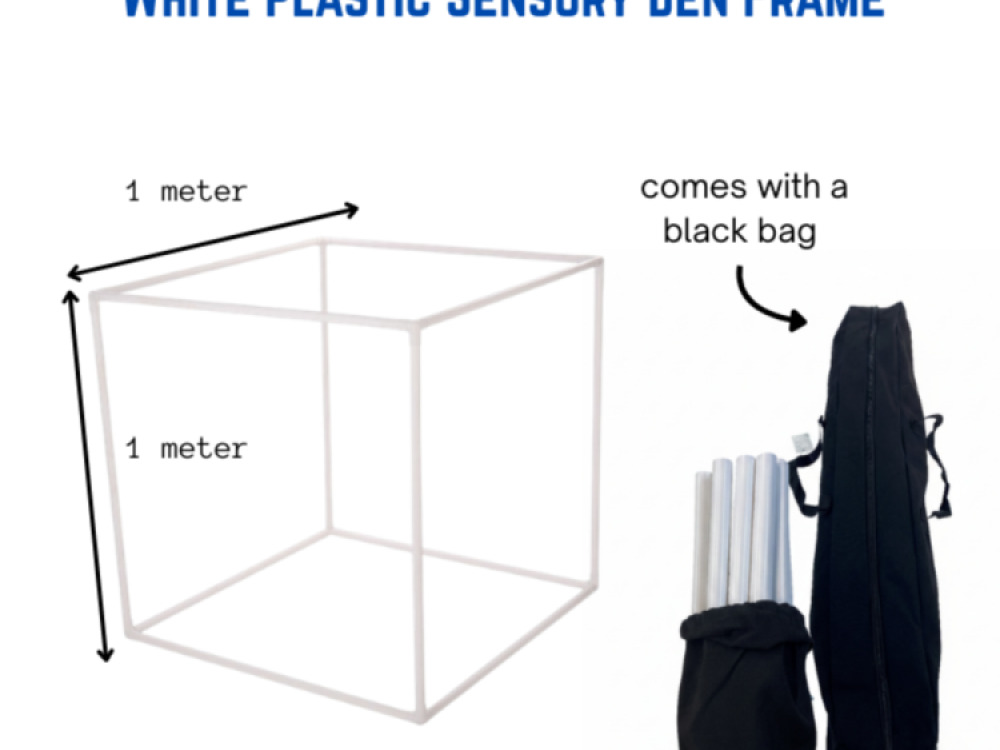 White Plastic Den Frame – Sensory Den Making Play for Indoor & Outdoor – 1m x 1m