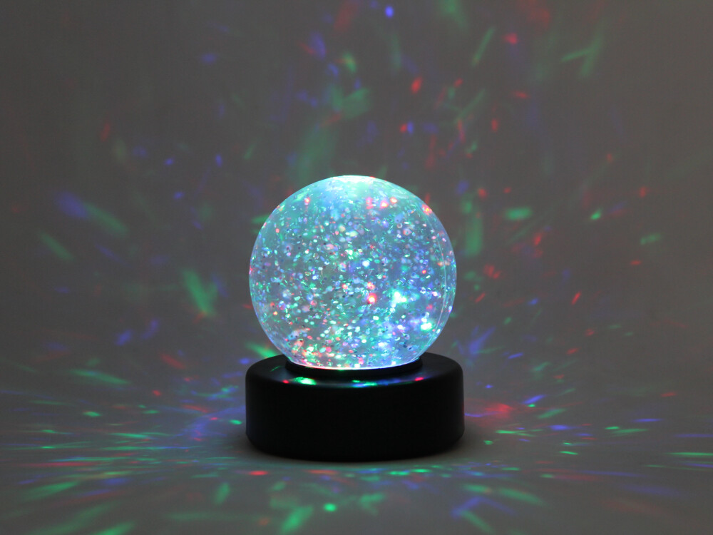 Light Up Water Filled 3 Inch Glitter Ball (battery Operated - Not Included)