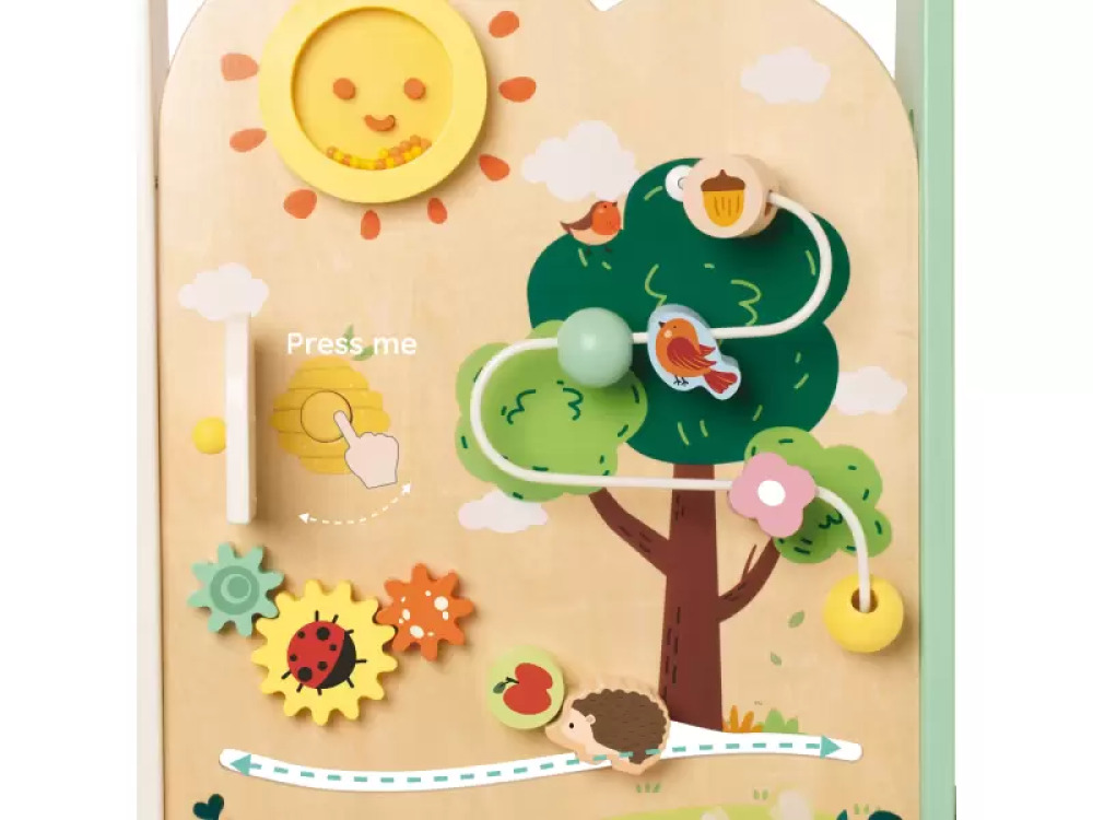 Forest. Wooden walker with shape sorter