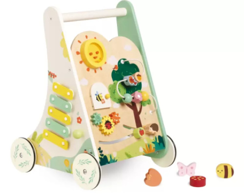 Forest. Wooden walker with shape sorter