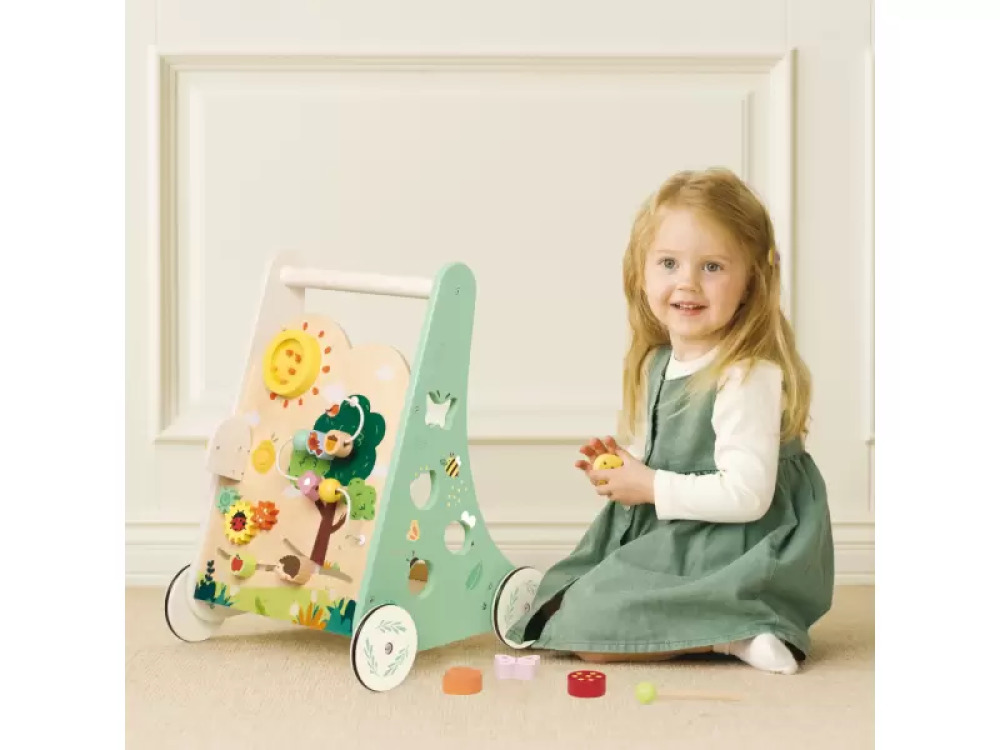 Forest. Wooden walker with shape sorter