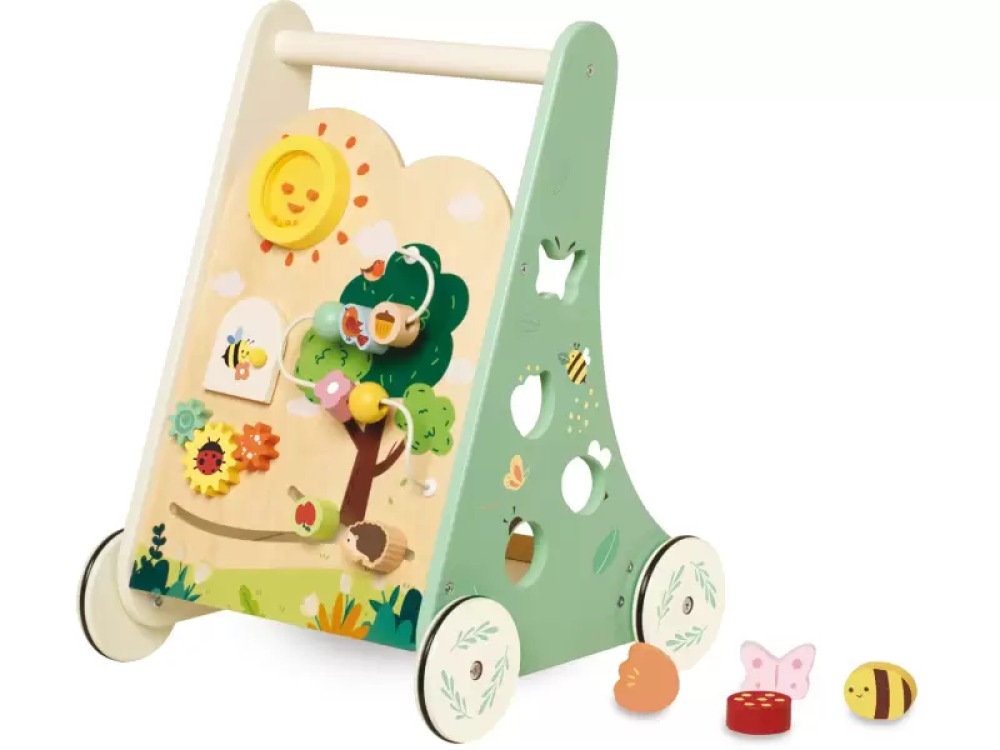 Forest. Wooden walker with shape sorter