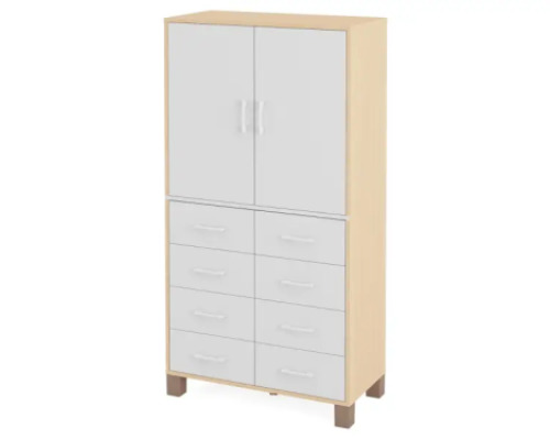 High wardrobe with drawers and doors. White. Fresh Collection