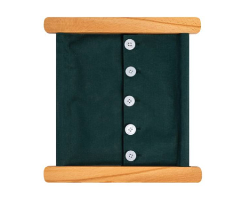 Montessori Aids. Exercise frame with large buttons