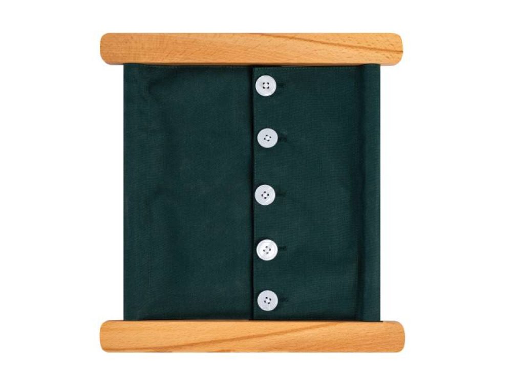 Montessori Aids. Exercise frame with large buttons