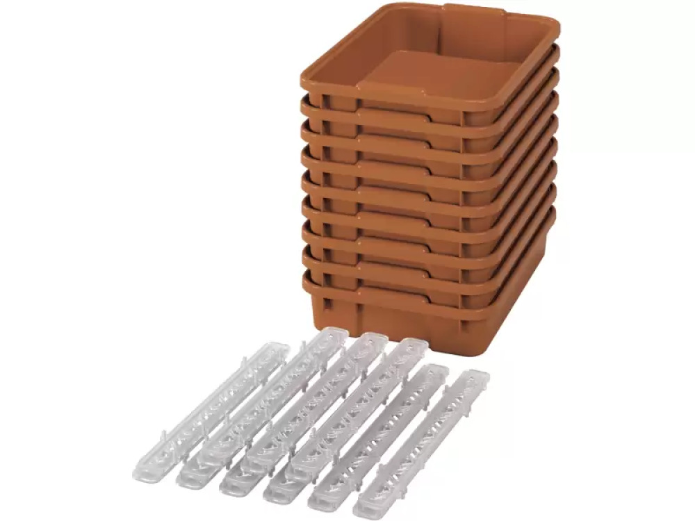 Small plastic containers with runners - eco sienna - 09