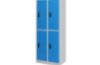 Tall 4-person metal cloakroom with doors - blue