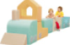 Colourful train. Foam seating set