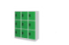 9-person metal cloakroom - green