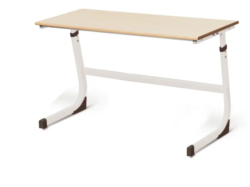 Double school desk 2-4. White