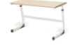 Double school desk 2-4. White