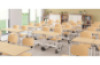 Double school desk 2-4. White