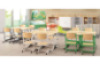 Double school desk 2-4. White