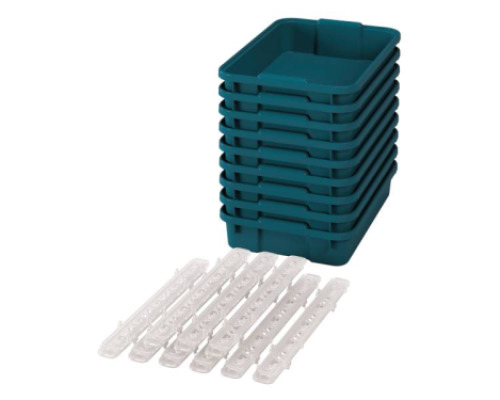 Small plastic containers with runners - eco blue-green - 09