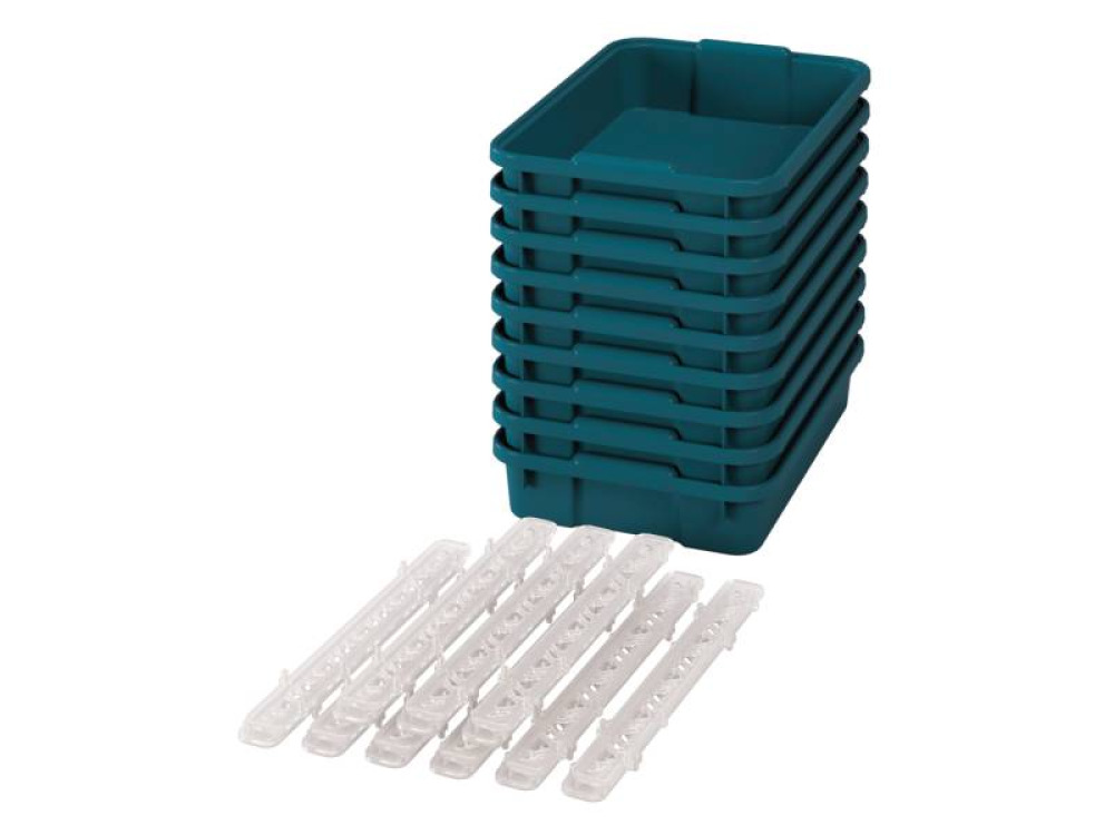 Small plastic containers with runners - eco blue-green - 09
