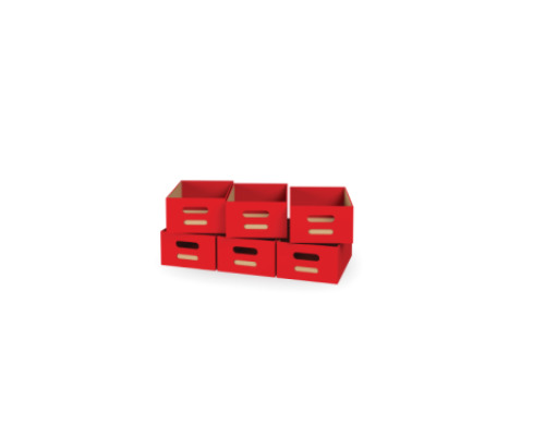 6 - big cardboard trays - Red