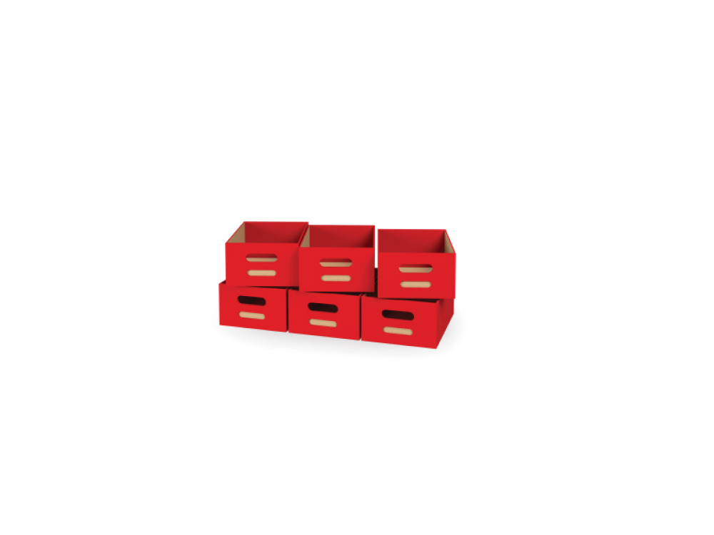 6 - big cardboard trays - Red