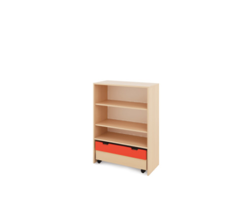 Storage Unit X with shelves + containers - Red