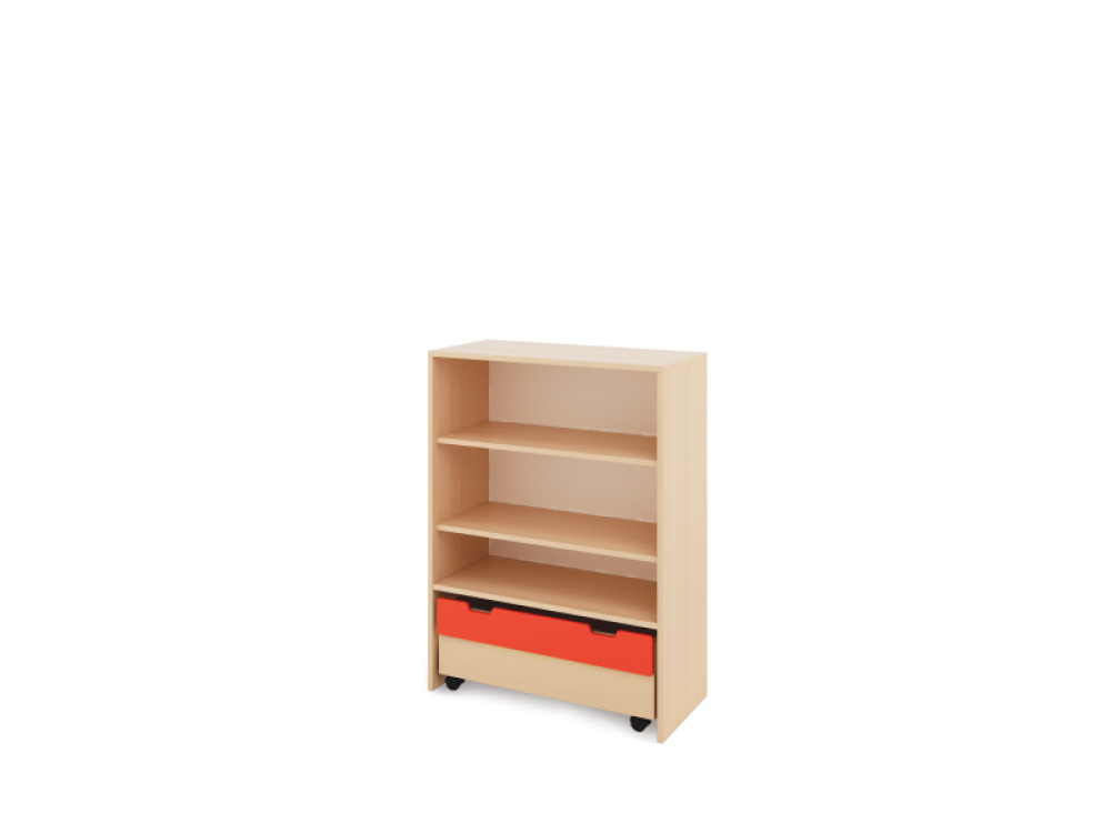 Storage Unit X with shelves + containers - Red