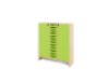 Storage Unit XL with shelves and doors + shallow wooden trays - Green