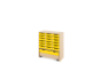 Storage Unit L with shallow wooden trays + container - Yellow