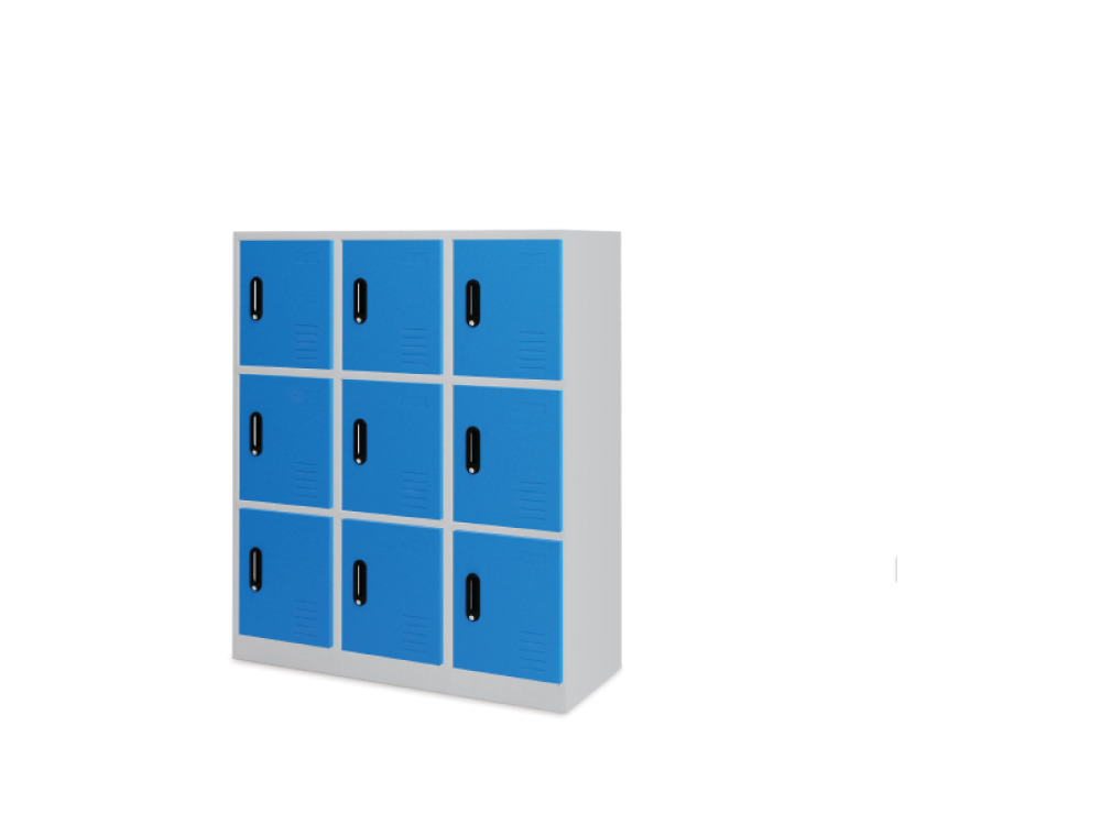 9-person metal cloakroom - blue