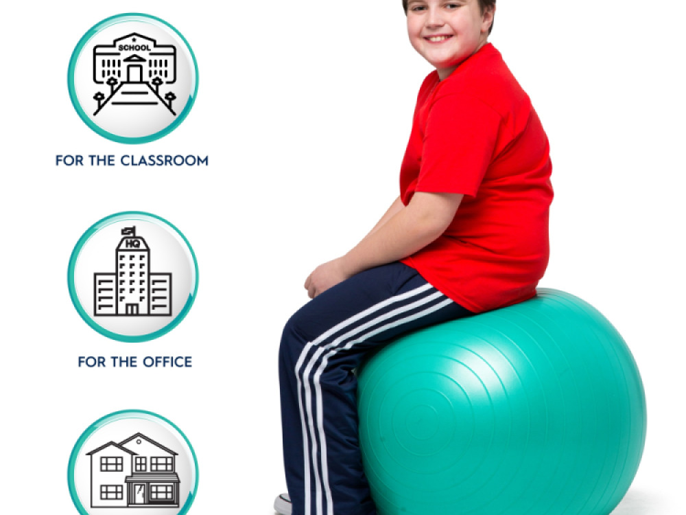 55cm Balance Ball No-Roll Weighted Seat-Green