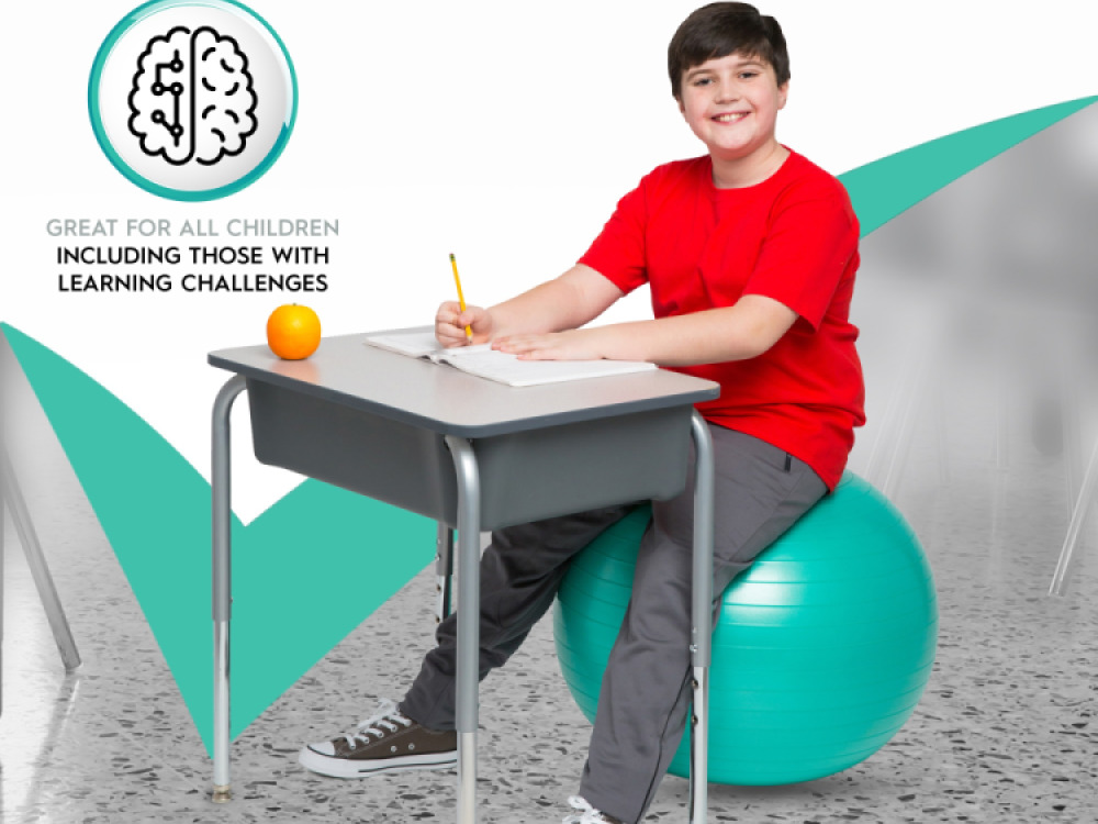 55cm Balance Ball No-Roll Weighted Seat-Green