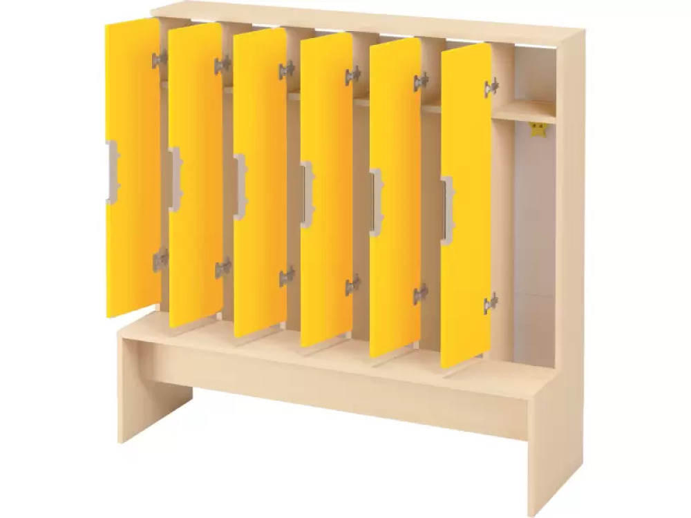 Doors with handle for cloakroom Vita 6 - Yellow
