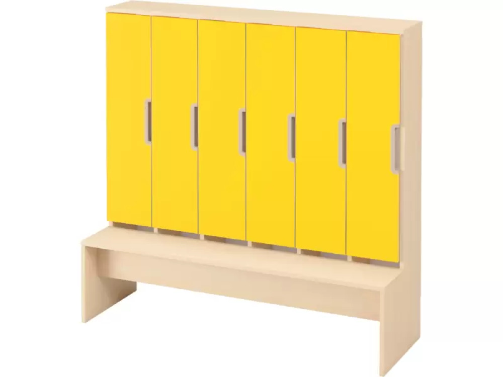 Doors with handle for cloakroom Vita 6 - Yellow