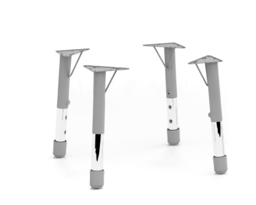 4 metal legs with 1-3 regulation