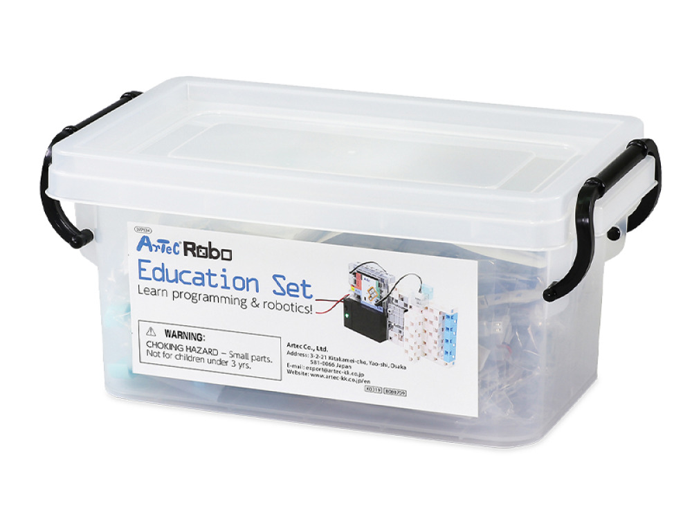 Educational kit with a robot, worksheets and lesson scenarios