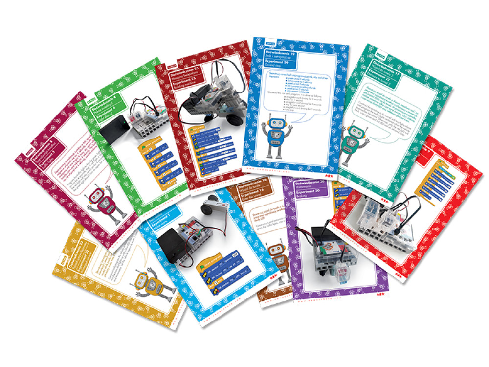 Educational kit with a robot, worksheets and lesson scenarios