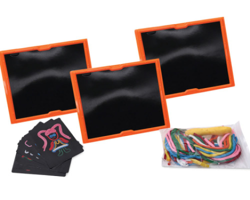 Lace and trace board with worksheets