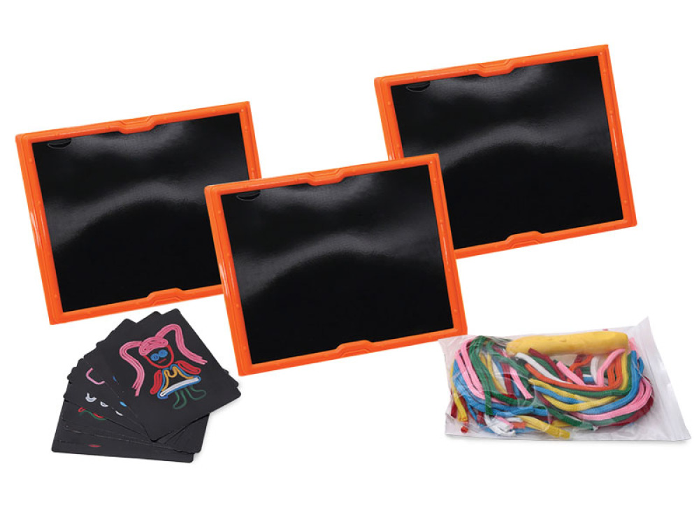 Lace and trace board with worksheets