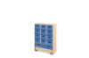 Storage Unit X with deep wooden trays + container - Blue