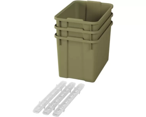 Extra large plastic containers with runners - eco light green - 03