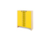 Storage Unit XL with shelves and doors + shallow wooden trays - Yellow