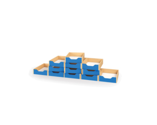 12 - small wooden trays - Blue
