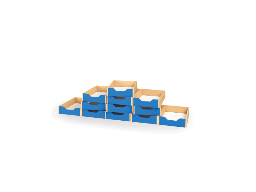 12 - small wooden trays - Blue