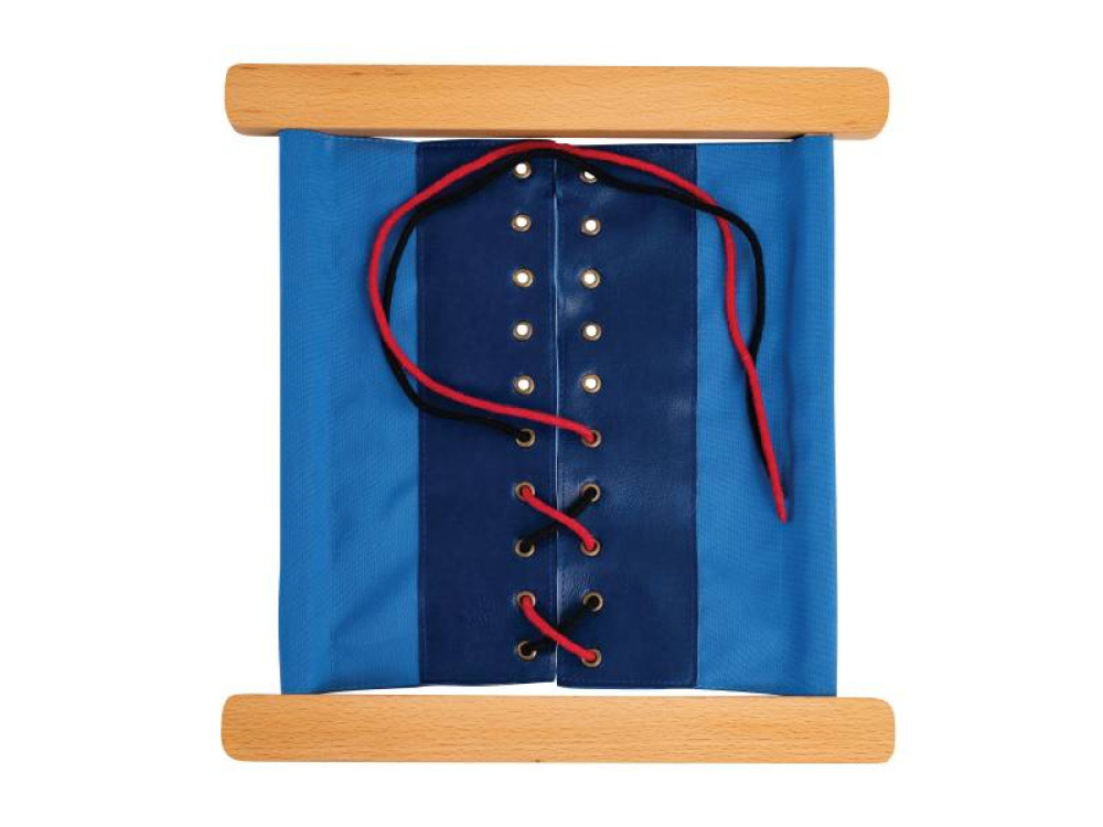 Montessori Aids. Exercise frame for lacing