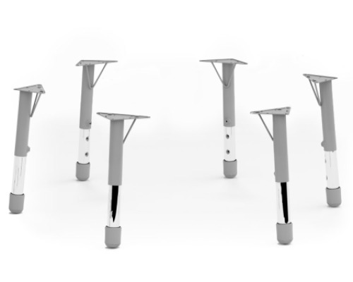 6 metal legs with regulation: 1-3